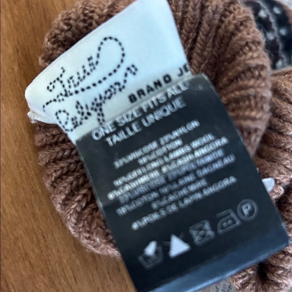 True Religion Brown and Cream Knit Mittens